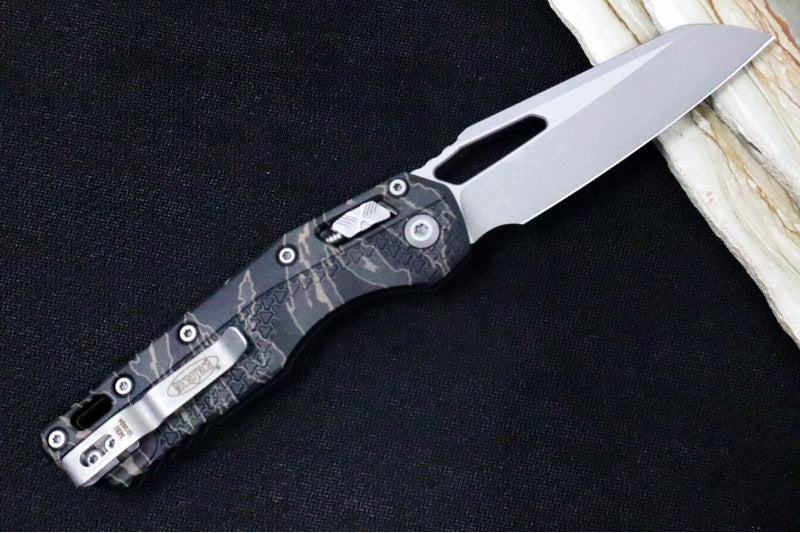 Microtech MSI Manual Folder - Apocalyptic Finished Blade / Tiger Striped Camo Polymer w/ Trim-Grip Handle 210T-10APPMTSC