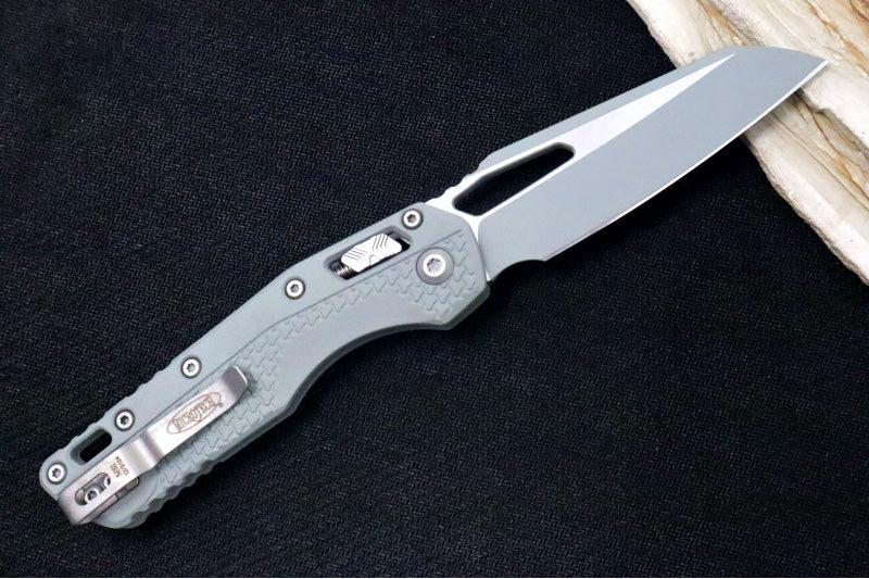 Microtech MSI Manual Folder - Two-Toned Bull Shark Gray Cerakoted Finished Blade / Bull Shark Grey Polymer w/ Trim-Grip Handle 210T-PMCBG - Northwest Knives
