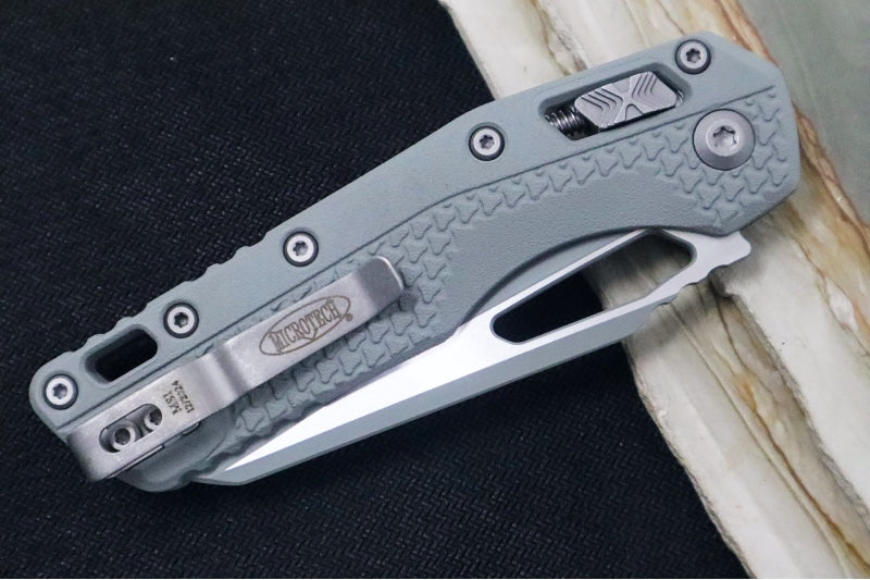 Microtech MSI Manual Folder - Two-Toned Bull Shark Gray Cerakoted Finished Blade / Bull Shark Grey Polymer w/ Trim-Grip Handle 210T-PMCBG - Northwest Knives