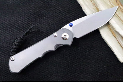 Chris Reeve Knives Small Inkosi Glass Blasted LEFT HAND - Drop Point / CPM-Magnacut Steel / Glass Blasted Titanium Handle SIN-1109