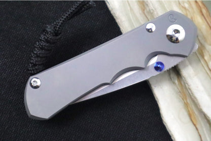 Chris Reeve Knives Small Inkosi Glass Blasted LEFT HAND - Drop Point / CPM-Magnacut Steel / Glass Blasted Titanium Handle SIN-1109