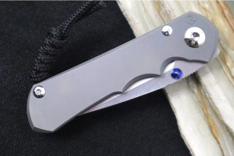 Chris Reeve Knives Small Inkosi Glass Blasted LEFT HAND - Drop Point / CPM-Magnacut Steel / Glass Blasted Titanium Handle SIN-1109 - Northwest Knives