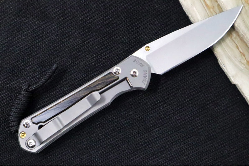 Chris Reeve Knives Small Sebenza 31 - Drop Point Blade in CPM-Magnacut / Bog Oak Inlay (A2) S31-1100