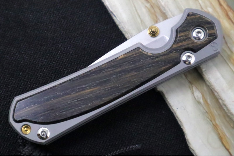 Chris Reeve Knives Small Sebenza 31 - Drop Point Blade in CPM-Magnacut / Bog Oak Inlay (A2) S31-1100
