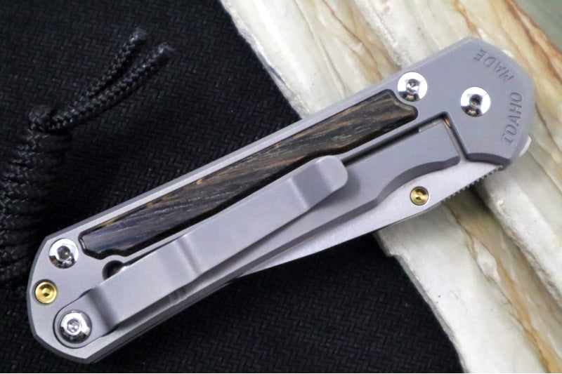 Chris Reeve Knives Small Sebenza 31 - Drop Point Blade in CPM-Magnacut / Bog Oak Inlay (A2) S31-1100