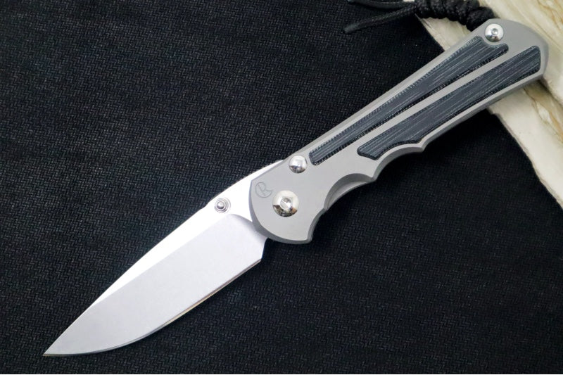 Chris Reeve Knives Large Inkosi Glass Blasted - Drop Point Blade / CPM-Magnacut Steel / Titanium Handle with Black Micarta Inlays LIN-1116