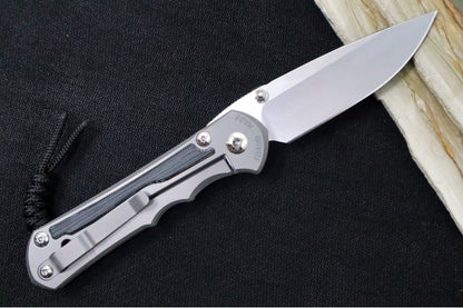 Chris Reeve Knives Large Inkosi Glass Blasted - Drop Point Blade / CPM-Magnacut Steel / Titanium Handle with Black Micarta Inlays LIN-1116