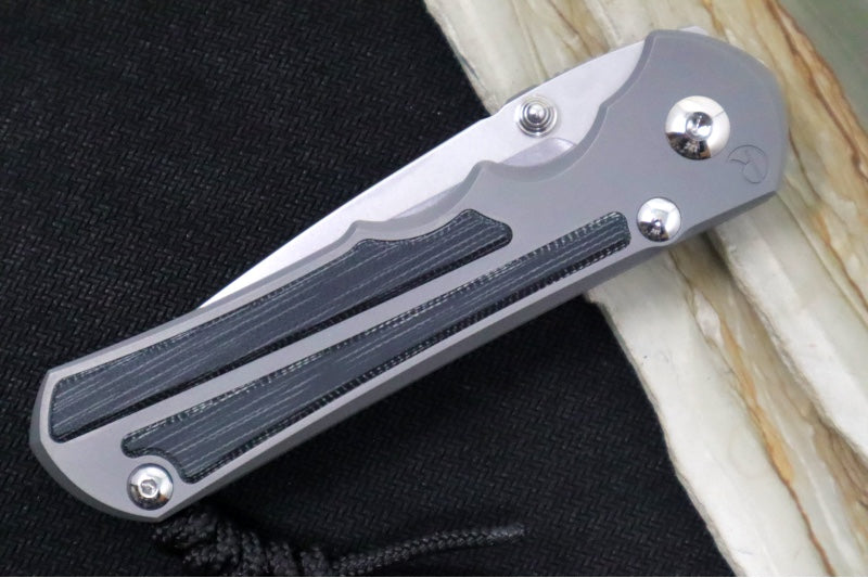 Chris Reeve Knives Large Inkosi Glass Blasted - Drop Point Blade / CPM-Magnacut Steel / Titanium Handle with Black Micarta Inlays LIN-1116 - Northwest Knives