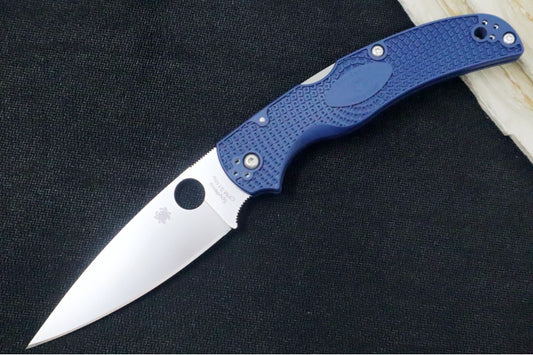 Spyderco Native Chief Lightweight - Drop Point Blade / CPM-S110V Steel / Satin Finish / Blue FRN Handle Scales C244PDBL