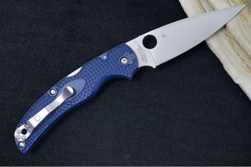 Spyderco Native Chief Lightweight - Drop Point Blade / CPM-S110V Steel / Satin Finish / Blue FRN Handle Scales C244PDBL - Northwest Knives