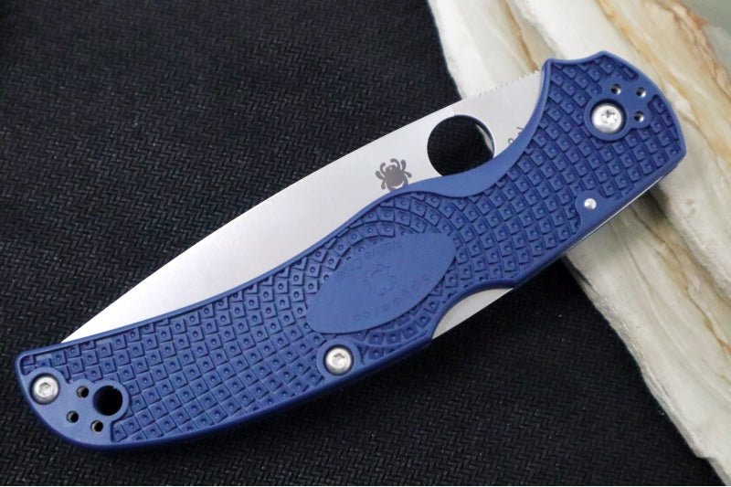 Spyderco Native Chief Lightweight - Drop Point Blade / CPM-S110V Steel / Satin Finish / Blue FRN Handle Scales C244PDBL - Northwest Knives