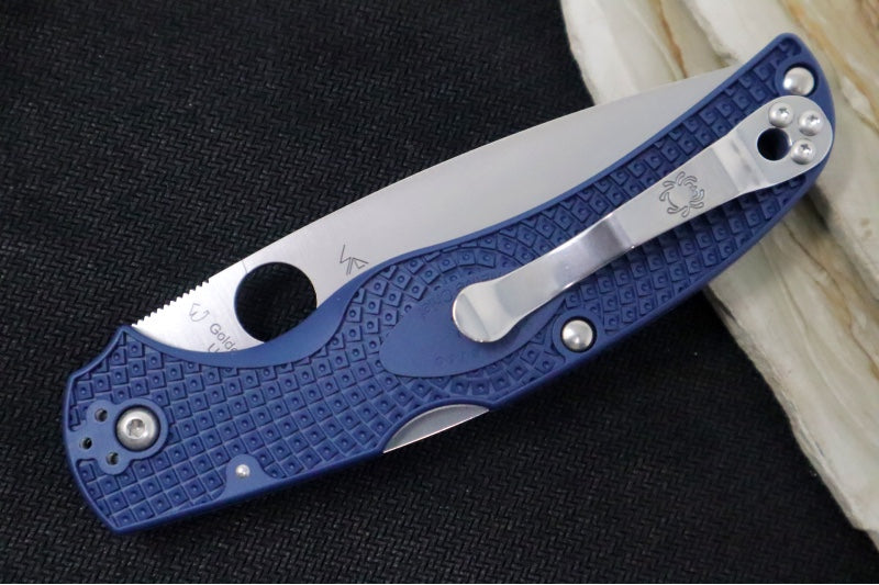 Spyderco Native Chief Lightweight - Drop Point Blade / CPM-S110V Steel / Satin Finish / Blue FRN Handle Scales C244PDBL