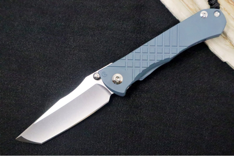 Chris Reeve Umnumzaan Exclusive - Tanto Blade / CPM-Magnacut Steel / Cold War Grey Cerakote Handle / Black Knotted Lanyard with Bead UMN-1602