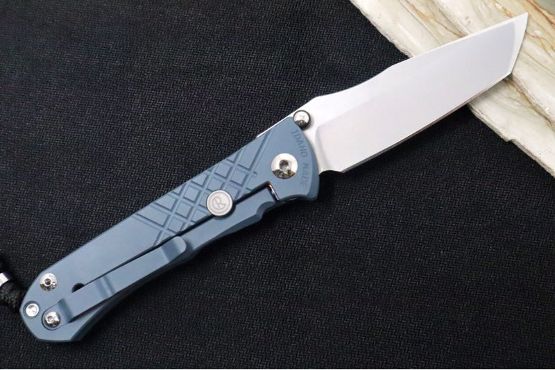 Chris Reeve Umnumzaan Exclusive - Tanto Blade / CPM-Magnacut Steel / Cold War Grey Cerakote Handle / Black Knotted Lanyard with Bead UMN-1602