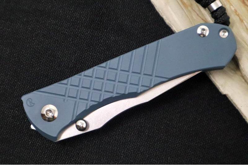 Chris Reeve Umnumzaan Exclusive - Tanto Blade / CPM-Magnacut Steel / Cold War Grey Cerakote Handle / Black Knotted Lanyard with Bead UMN-1602