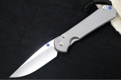 Chris Reeve Knives Large Sebenza 31 Glass Blasted - Drop Point Blade / CPM-Magnacut Steel / Glass Blasted Plain Titanium Handle L31-1644