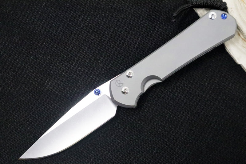 Chris Reeve Knives Large Sebenza 31 Glass Blasted - Drop Point Blade / CPM-Magnacut Steel / Glass Blasted Plain Titanium Handle L31-1644 - Northwest Knives