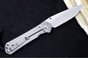 Chris Reeve Knives Large Sebenza 31 Glass Blasted - Drop Point Blade / CPM-Magnacut Steel / Glass Blasted Plain Titanium Handle L31-1644 - Northwest Knives