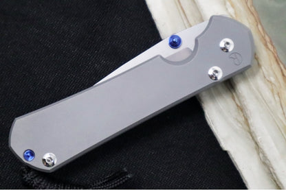 Chris Reeve Knives Large Sebenza 31 Glass Blasted - Drop Point Blade / CPM-Magnacut Steel / Glass Blasted Plain Titanium Handle L31-1644