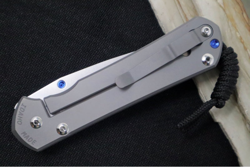 Chris Reeve Knives Large Sebenza 31 Glass Blasted - Drop Point Blade / CPM-Magnacut Steel / Glass Blasted Plain Titanium Handle L31-1644