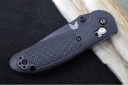 Benchmade 556SBK-S30V Mini Griptilian - Black Finished Blade / Drop Point Blade with Serrates / Black Grivory Handle - Northwest Knives