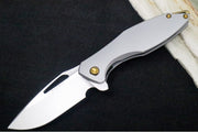 Koenig Mini Arius - Smooth Standard Handle - Stonewashed Blade with Polished Flats - Bronzed Spacer & Hardware (Gen 1) - Northwest Knives