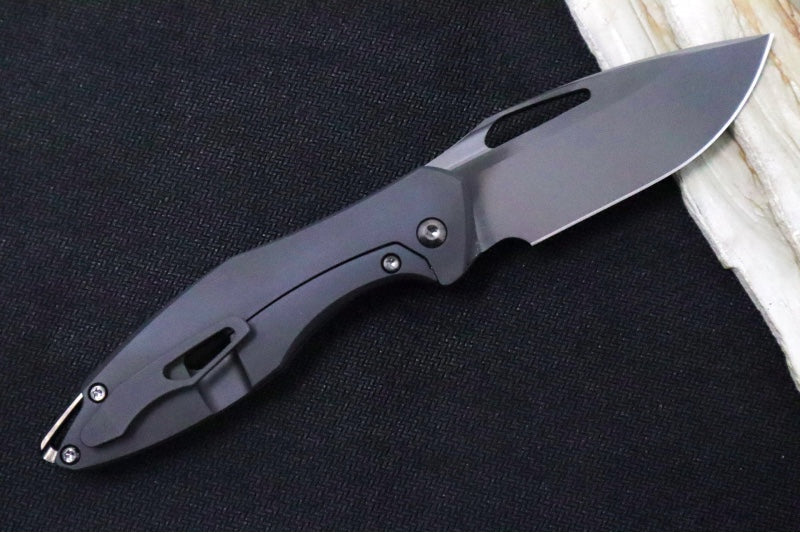 Koenig Mini Arius Nonflipper - Black DLC Standard Handle - Black DLC Finished Blade with Polished Flats - Black DLC Spacer & Hardware (Gen 1)