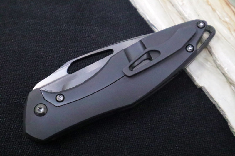 Koenig Mini Arius Nonflipper - Black DLC Standard Handle - Black DLC Finished Blade with Polished Flats - Black DLC Spacer & Hardware (Gen 1)