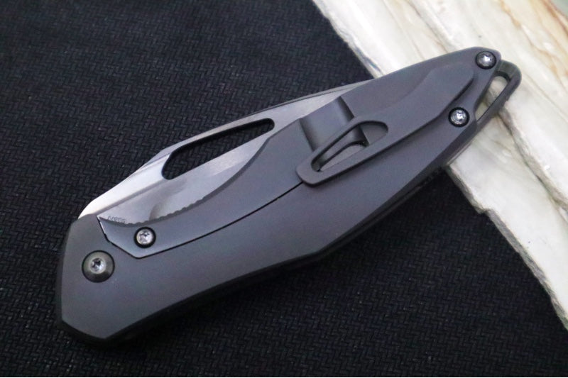 Koenig Mini Arius Nonflipper - Black DLC Standard Handle - Black DLC Finished Blade with Polished Flats - Black DLC Spacer & Hardware (Gen 1) - Northwest Knives