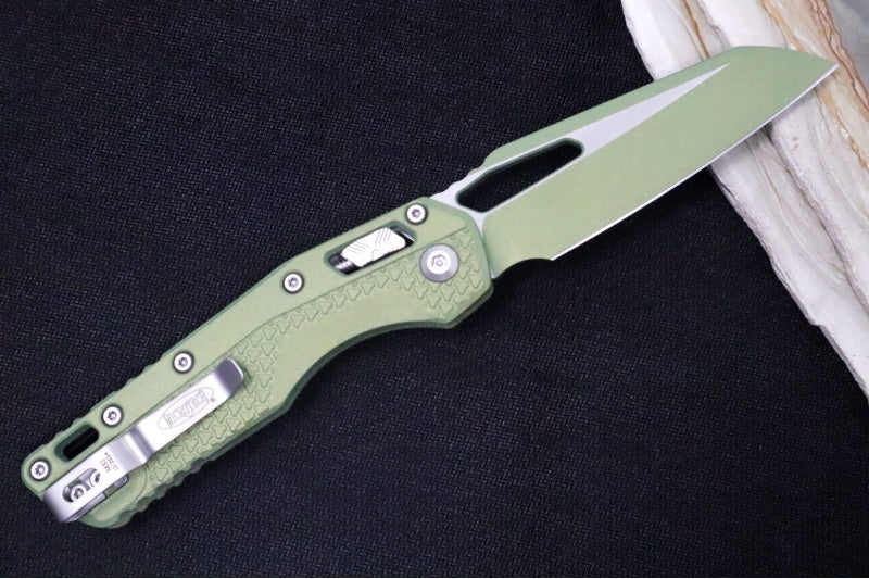 Microtech MSI Manual Folder - Vintage Green Cerakoted Finished Blade / Vintage Green Polymer w/ Trim-Grip Handle 210T-1PMCVG