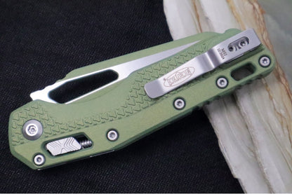 Microtech MSI Manual Folder - Vintage Green Cerakoted Finished Blade / Vintage Green Polymer w/ Trim-Grip Handle 210T-1PMCVG