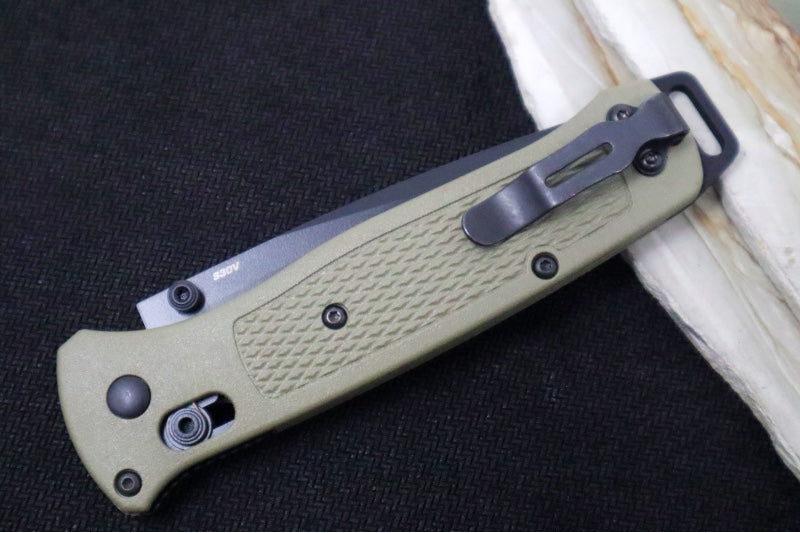 Benchmade 537GBK-06 Bailout - CPM-S30V Steel / Black Cerakote Finished / Tanto Blade / Ranger Green Grivory - Northwest Knives