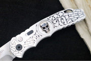 Pro Tech Tactical Response 5 2024 Skull Edition Auto - Stonewashed Blade/ CPM-S35VN Steel / Silver Anodized Aluminum Handle with Skull TR-5.62 - Northwest Knives