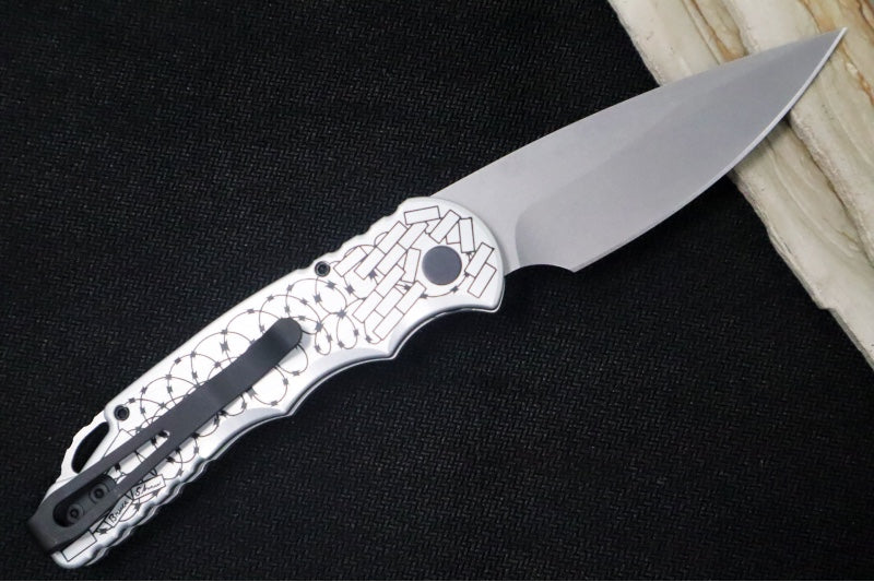 Pro Tech Tactical Response 5 2024 Skull Edition Auto - Stonewashed Blade/ CPM-S35VN Steel / Silver Anodized Aluminum Handle with Skull TR-5.62 - Northwest Knives