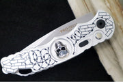 Pro Tech Tactical Response 5 2024 Skull Edition Auto - Stonewashed Blade/ CPM-S35VN Steel / Silver Anodized Aluminum Handle with Skull TR-5.62 - Northwest Knives