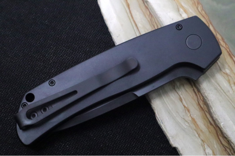 Pro Tech Terzuloa ATCF Operator Auto - Black Aluminum Handle / Tritium Push Button / Black DLC Drop Point Blade / CPM-Magnacut Steel BT2603OP