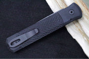 Pro Tech Godfather Operator Auto LEFT HAND - Black Jigged Aluminum Handle / Black Blade / Tritium Push Button 926-OPLH - Northwest Knives