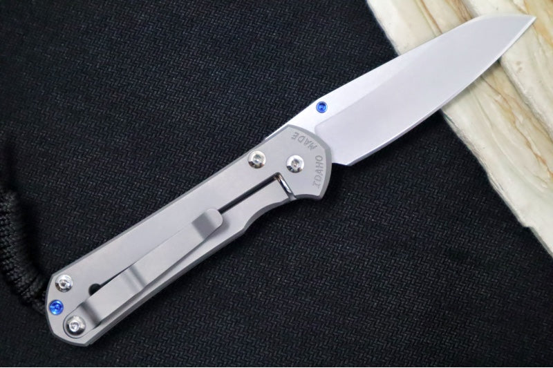 Chris Reeve Knives Small Sebenza 31 Glass Blasted - Insingo Blade / CPM-Magnacut Steel / Glass Blasted Titanium Handle S31-1685 - Northwest Knives