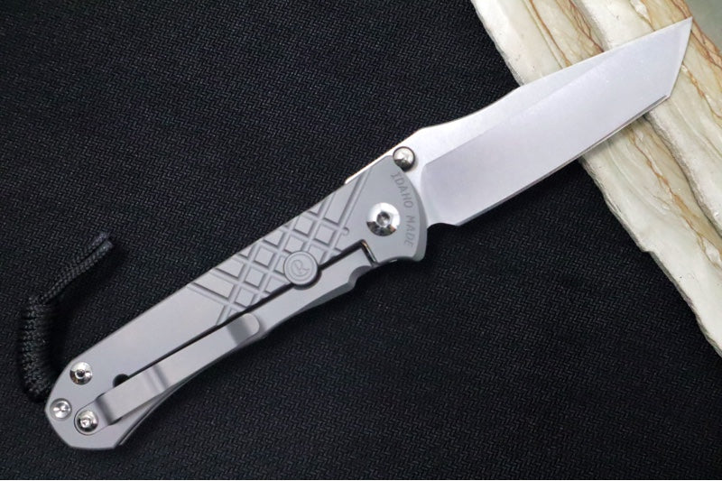 Chris Reeve Umnumzaan Glass Blasted - Tanto Blade / CPM-Magnacut Steel / Glass Blasted Titanium Handle UMN-1014 - Northwest Knives
