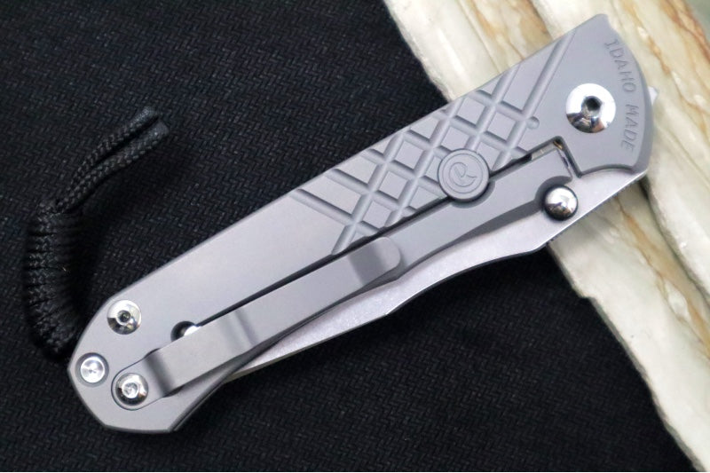 Chris Reeve Umnumzaan Glass Blasted - Tanto Blade / CPM-Magnacut Steel / Glass Blasted Titanium Handle UMN-1014