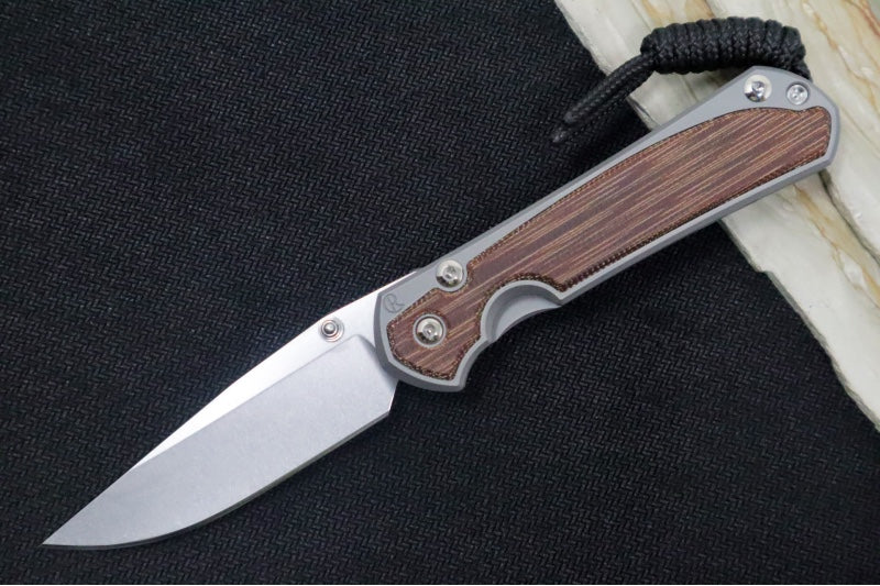 Chris Reeve Knives Small Sebenza 31 Glass Blasted - Drop Point / Natural Canvas Micarta Inlay / CPM-Magnacut Steel S31-1660 - Northwest Knives