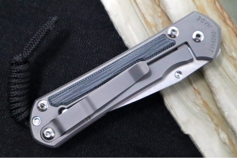 Chris Reeve Knives Small Sebenza 31 Glass Blasted - Drop Point / Black Canvas Micarta Inlay / CPM-Magnacut Steel S31-1652