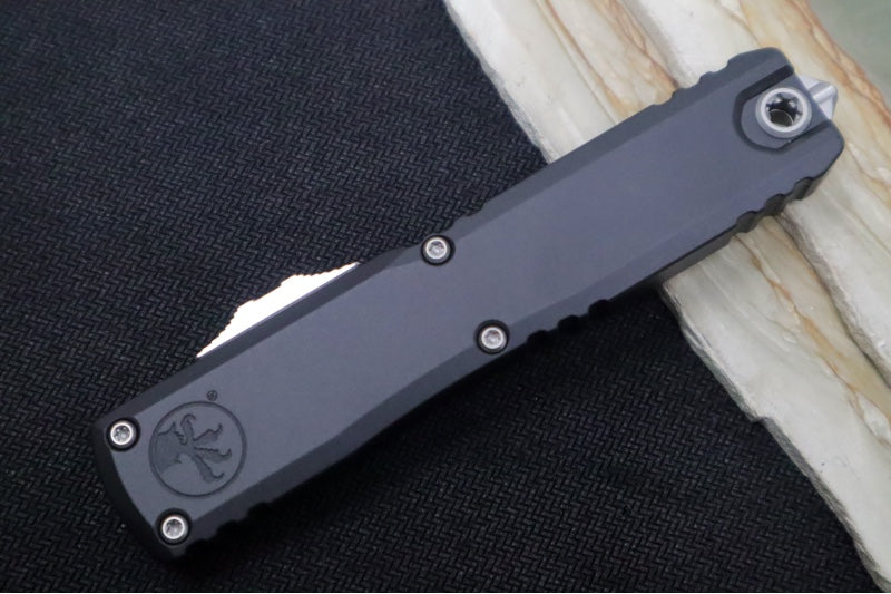 Microtech Ultratech ZBP (Zero Blade Play) OTF - Stonewash Finish / Single Edge / Black Anodized Aluminum Handle 1121-10