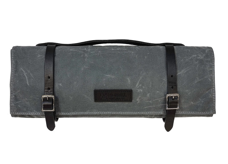 Hardmill Goods - Waxed Canvas Knife Roll - Charcoal Canvas KR-WC-CH