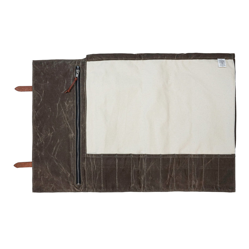 Hardmill Goods - Waxed Canvas Knife Roll - Dark Oak Canvas KR-WC-DK - Northwest Knives