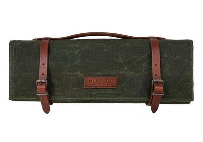 Hardmill Goods - Waxed Canvas Knife Roll - Olive Green Canvas KR-WC-OL