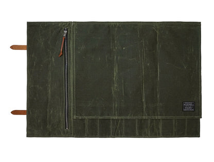 Hardmill Goods - Waxed Canvas Knife Roll - Olive Green Canvas KR-WC-OL