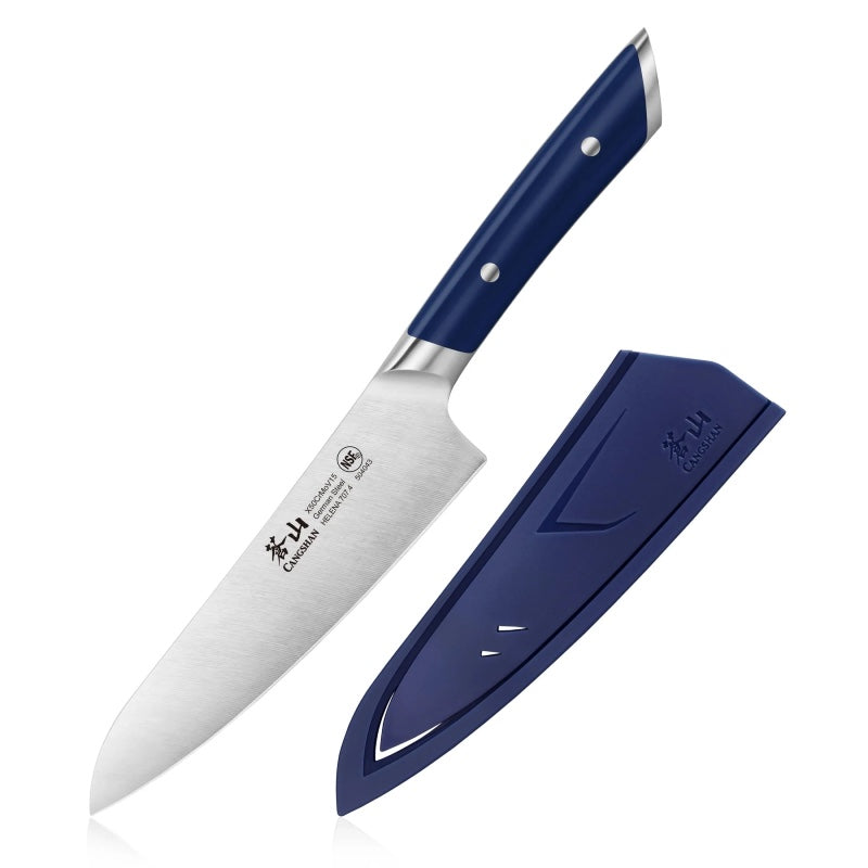 Cangshan Cutlery Helena Series 5.5" Utility Knife - Forged German X50CrMoV15 Steel - Blue Polymer Handle 504142