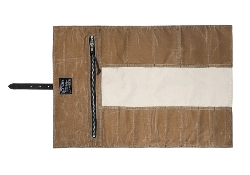Hardmill Goods - Waxed Canvas Tool Roll - Field Tan Canvas TR-WC-FT - Northwest Knives