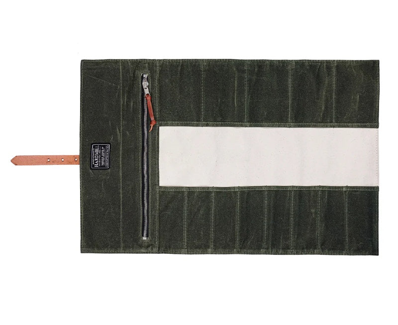 Hardmill Goods - Waxed Canvas Tool Roll - Olive Green Canvas TR-WC-OL - Northwest Knives